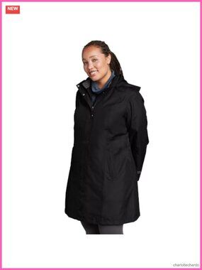 Waterproof Hooded Trench Coat for Women Long Sleeve Windbreaker